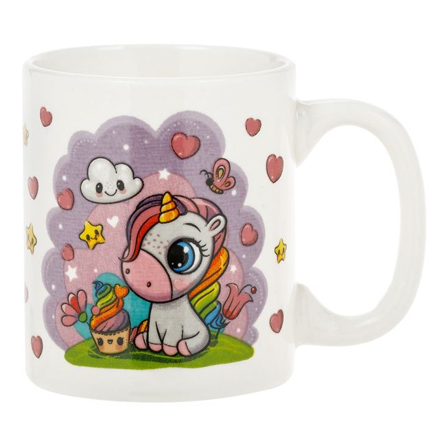 Πορσελάνινη Κούπα Μικρή Πολύχρωμη με Μονόκερο 125ml