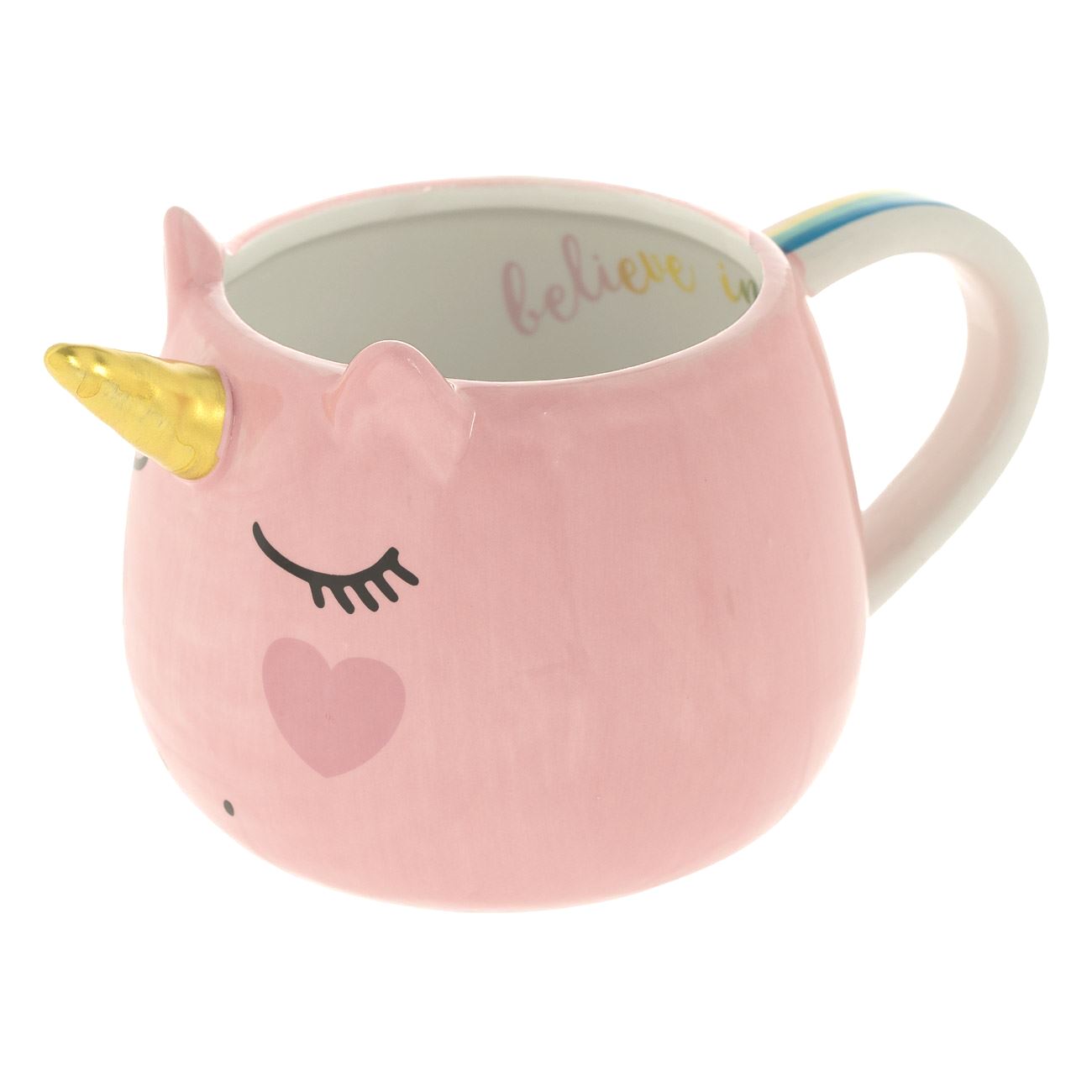 Κεραμική Κούπα 3D Μονόκερος Ροζ 580ml