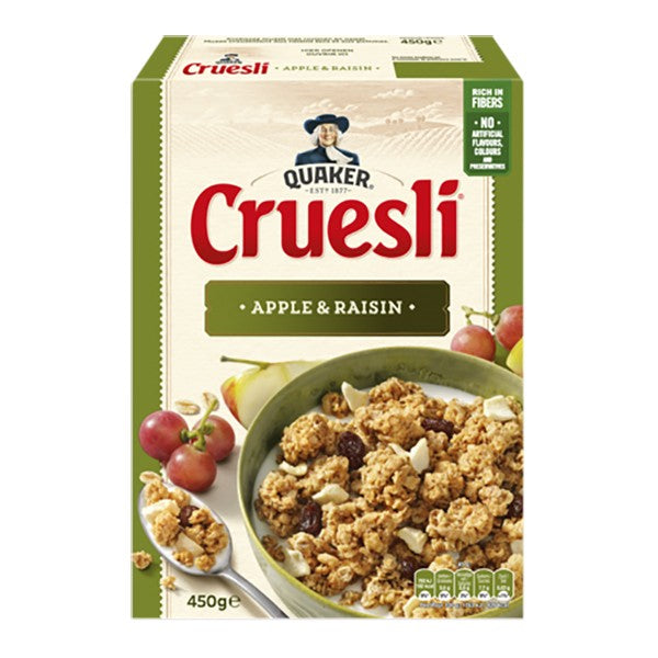 Μούσλι Βρώμης με Μήλο και Σταφίδες Quaker Cruesli Apple Raisin Pumpkin Seeds 450g