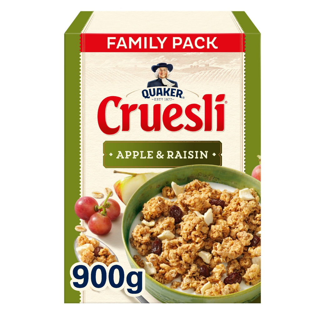 Μούσλι Βρώμης με Μήλο και Σταφίδες Quaker Cruesli Apple Raisin Family Pack 900g