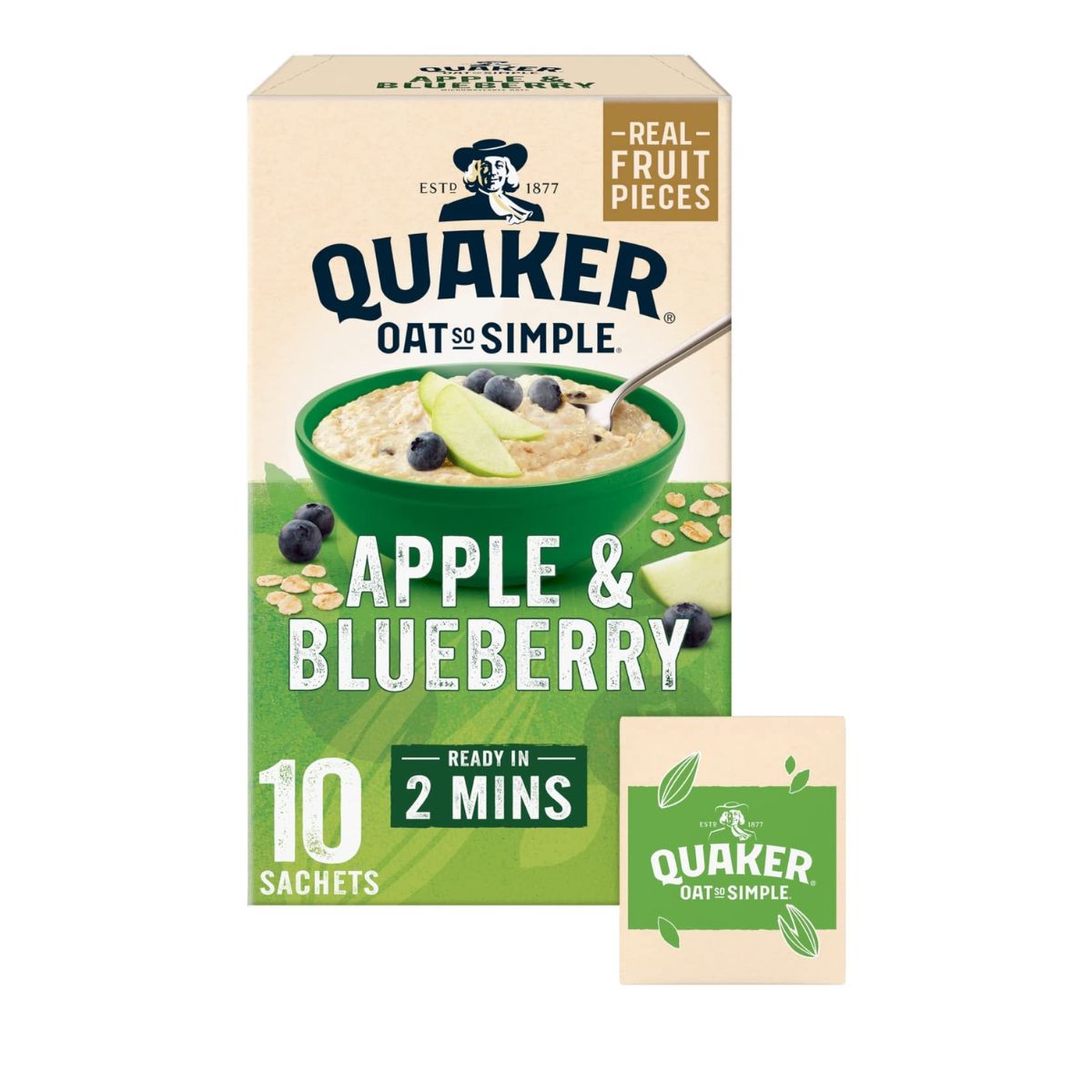 Νιφάδες Βρώμης Ολικής Άλεσης Quaker Oat So Simple Apple and Blueberry 360g