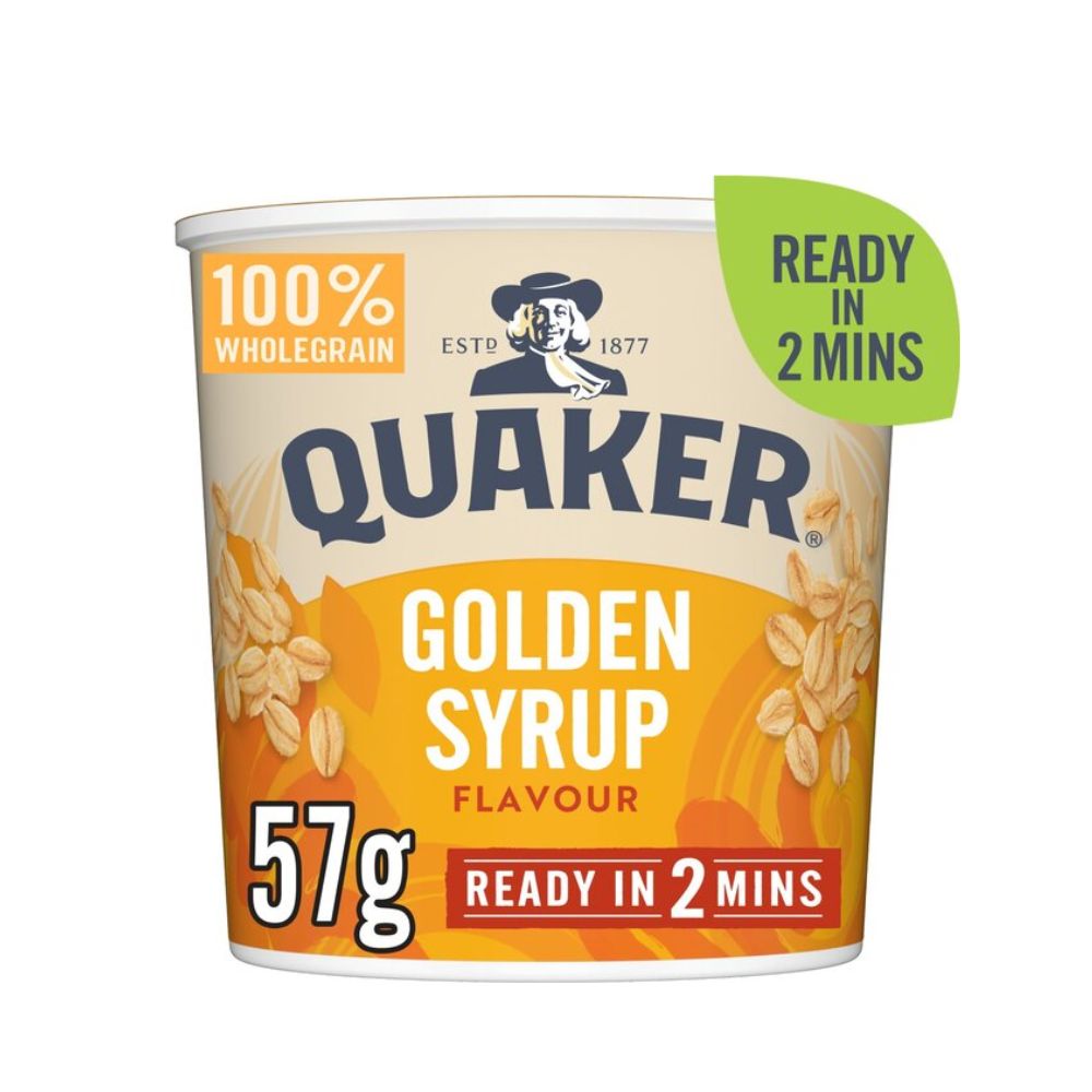 Νιφάδες Βρώμης Ολικής Άλεσης Quaker Oat So Simple Golden Syrup Porridge Pot