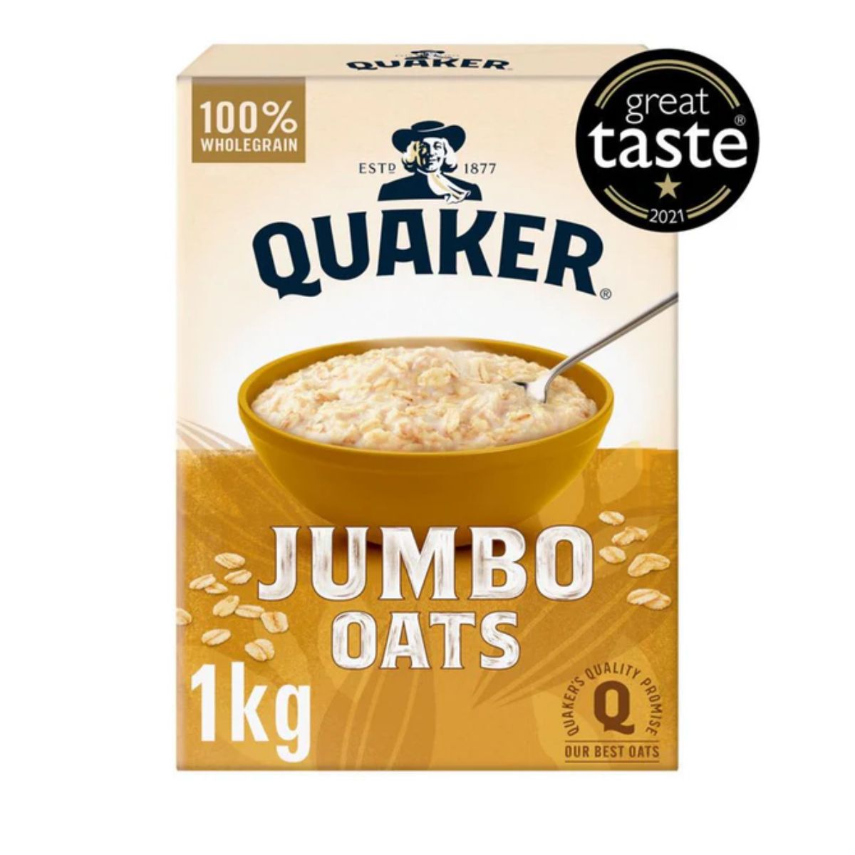 Νιφάδες βρώμης Ολικής Άλεσης Quaker Oats Jumbo Oats Porridge 1kg