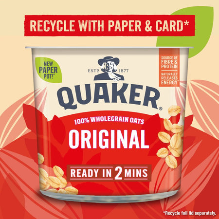 Νιφάδες Βρώμης Ολικής Άλεσης Quaker Oat So Simple Original Porridge Pot