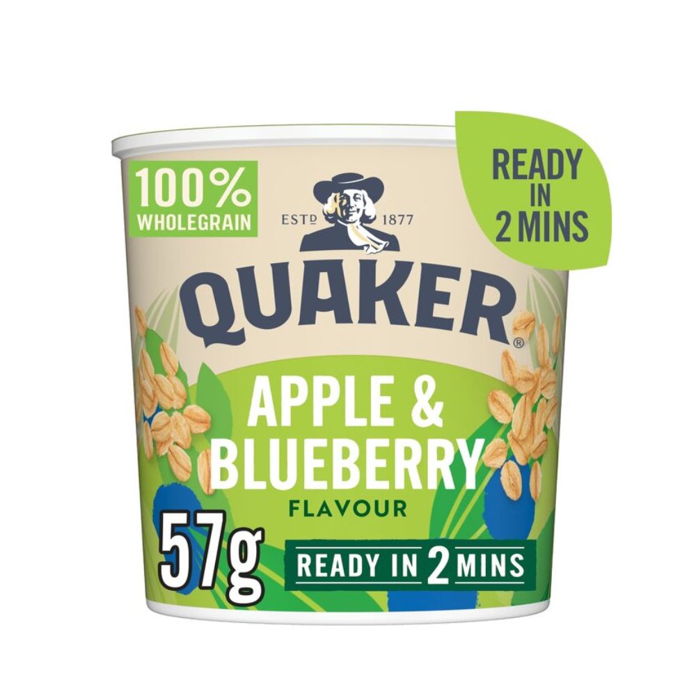Νιφάδες Βρώμης Ολικής Άλεσης Quaker Oat So Simple Apple and Blueberry Porridge Pot