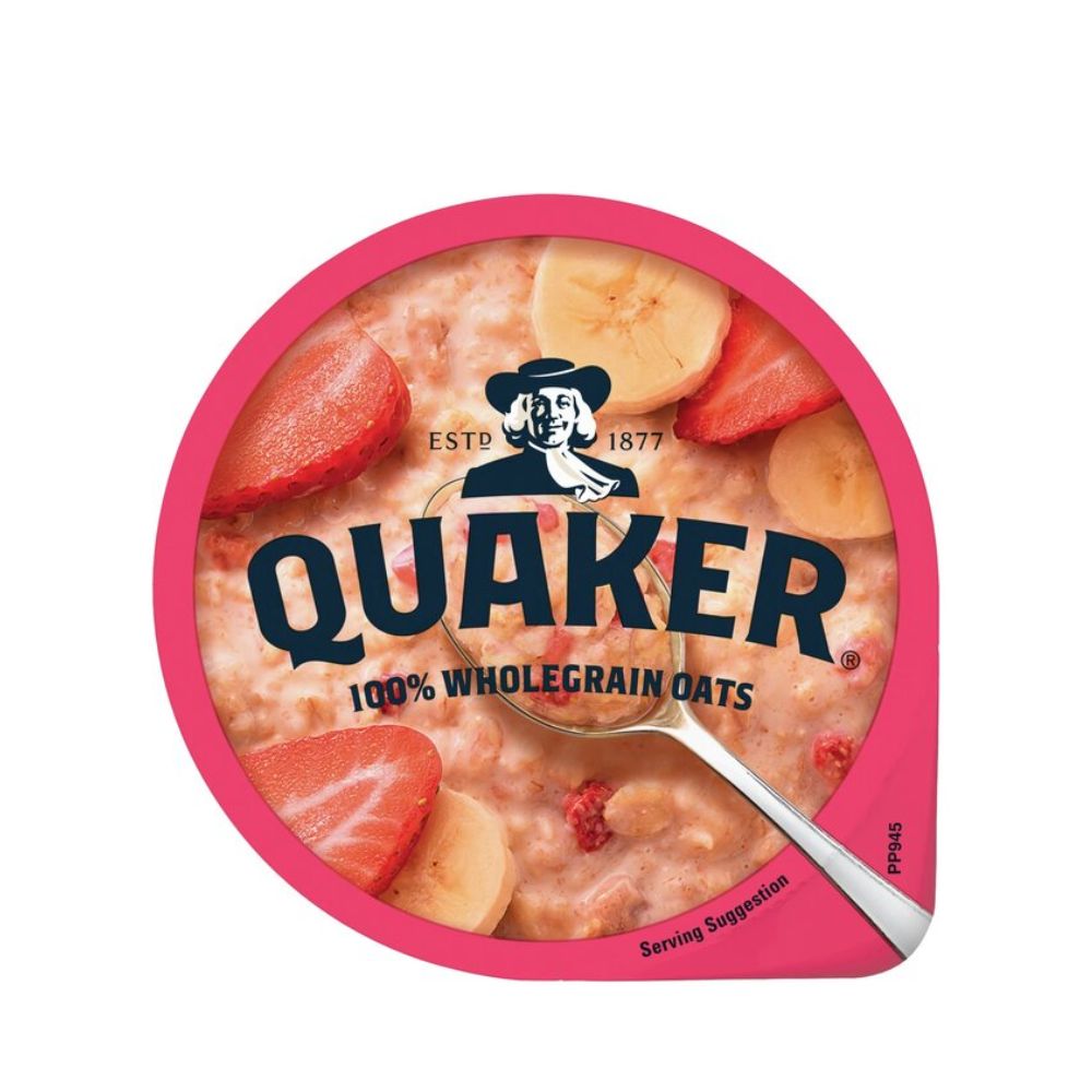 Νιφάδες Βρώμης Ολικής Άλεσης Quaker Oat So Simple Banana and Strawberry Porridge Pot
