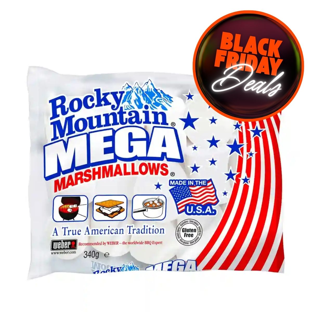 Ζαχαρωτά Γίγας Άσπρα Rocky Mountain Mega Marshmallows