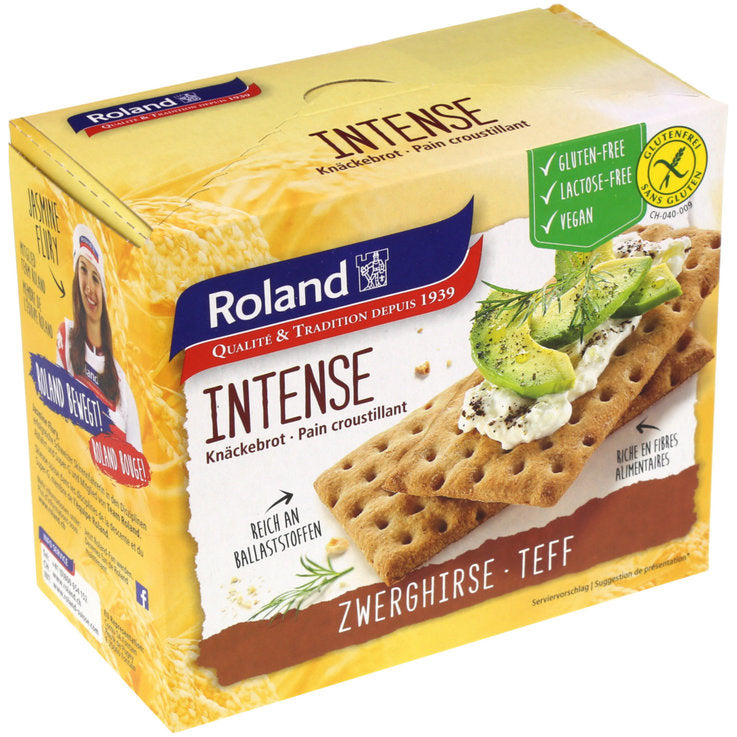 Φρυγανιές Teff Χωρίς Γλουτένη και Λακτόζη Roland Intense Gluten-Free Lactose-Free Vegan 200g