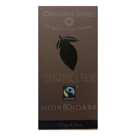 Σοκολάτα Υγείας Βιολογική Chocolat Stella Original Swiss Organic and Fair Dark 80% Cocoa 100g