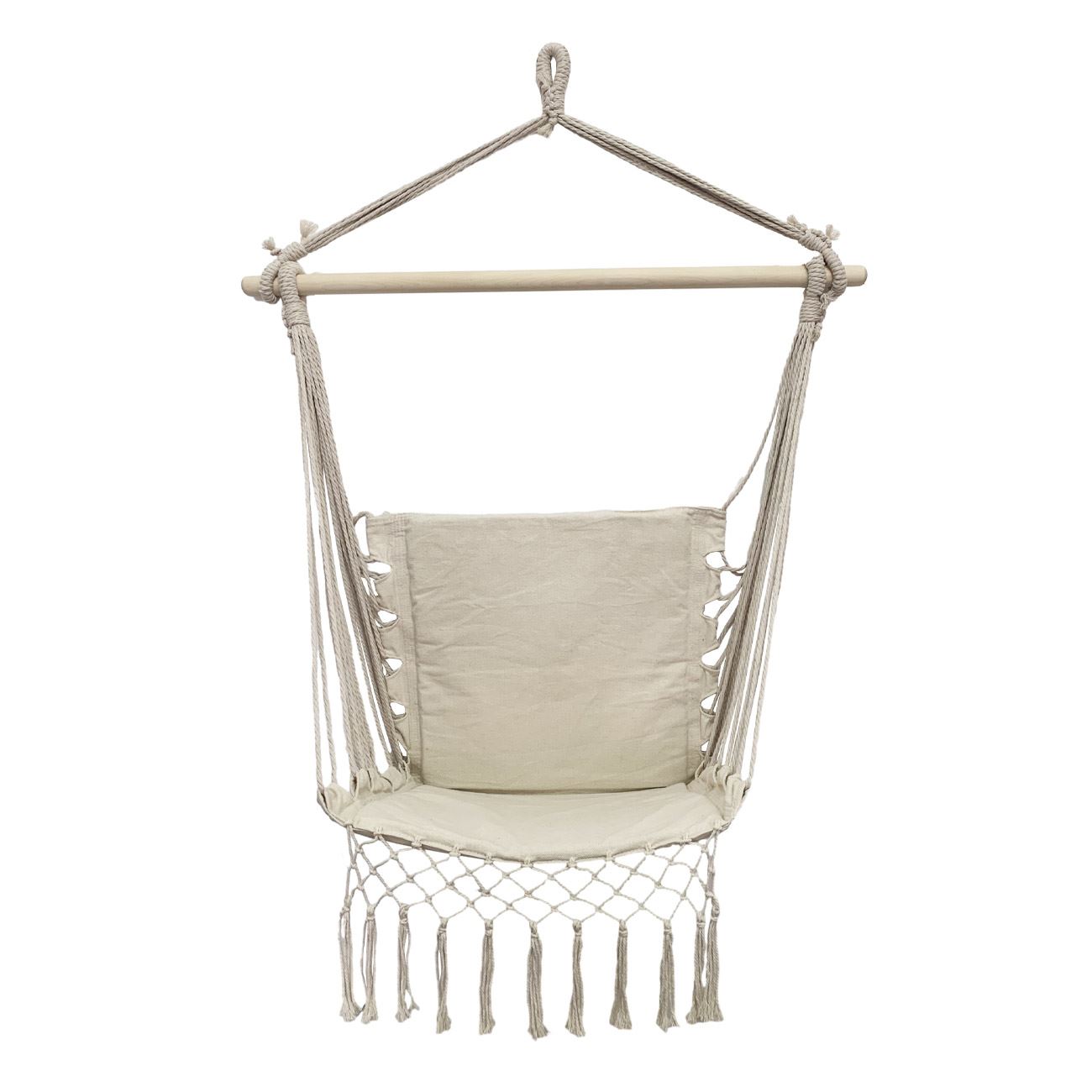 Αιώρα Κάθισμα Υφασμάτινη Μπεζ Μακραμέ 100x50x110cm