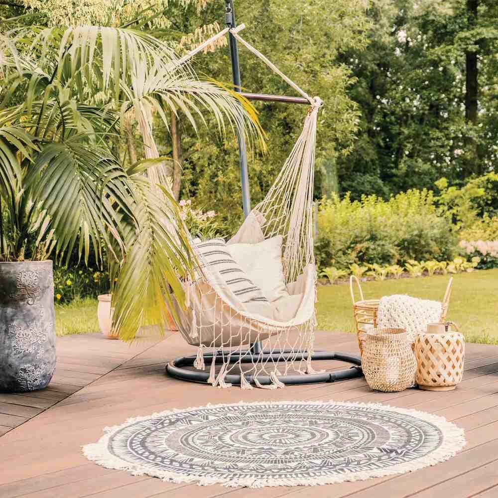 Αιώρα Κάθισμα Υφασμάτινη Μπεζ Μακραμέ 100x50x110cm