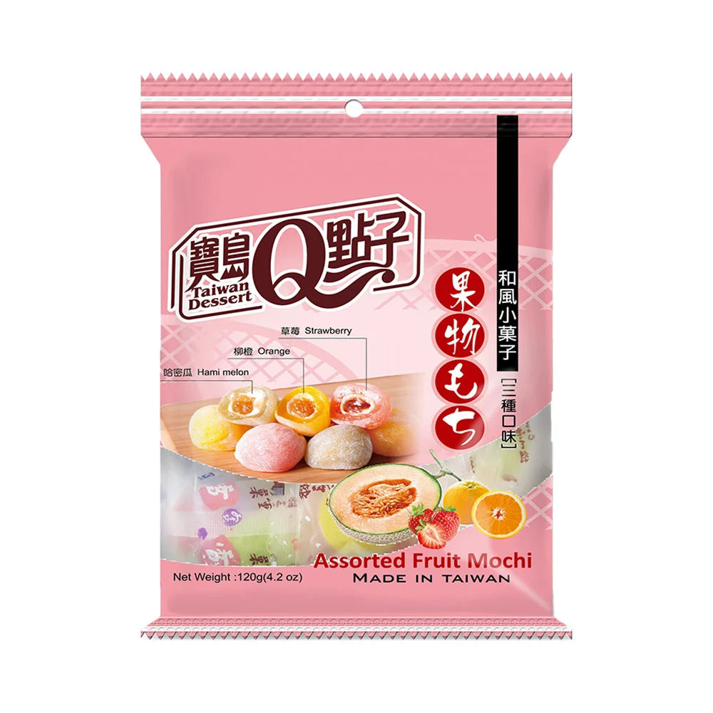 Ιαπωνικό Μαστιχωτό Γλυκό Μότσι Taiwan Mochi Museum Assorted Fruit Mochi 120g