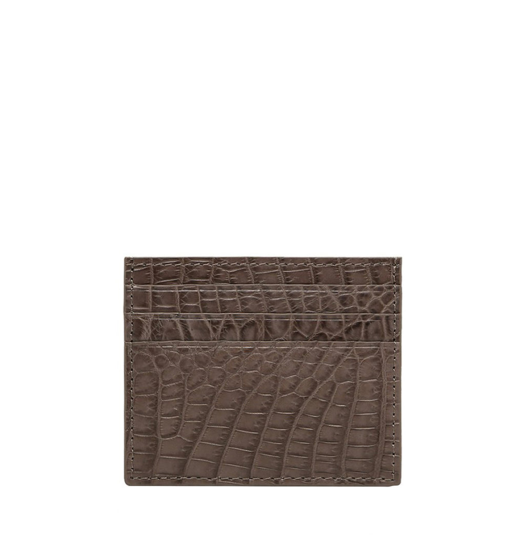 The Project Garments Card Case In Light Brown Alligator Leather