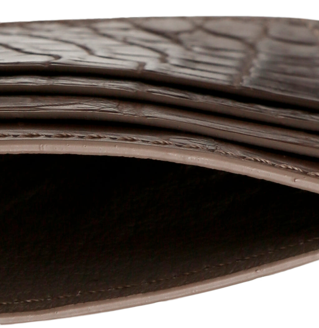 The Project Garments Card Case In Light Brown Alligator Leather