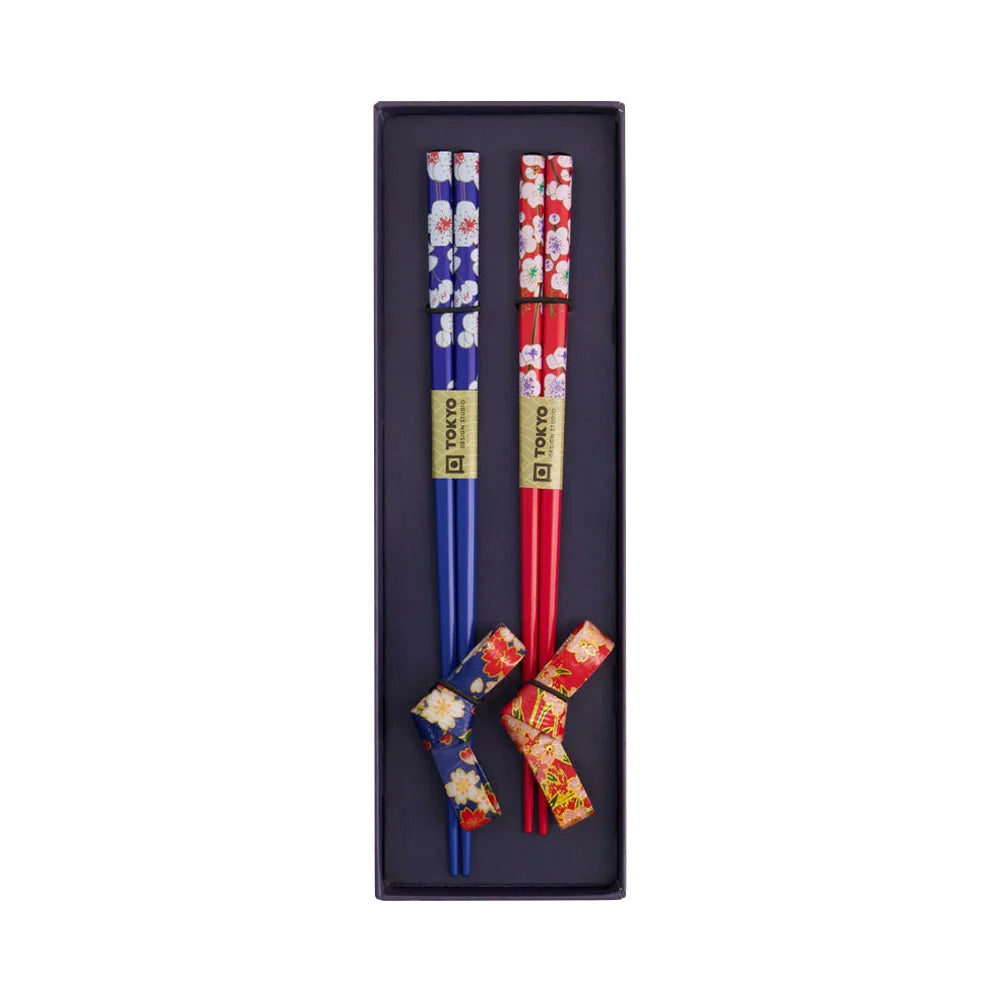 Τσοπστικς με Βάση Tokyo Design Studio Giftset Chopsticks with Washi Bow Rests 2 Pairs