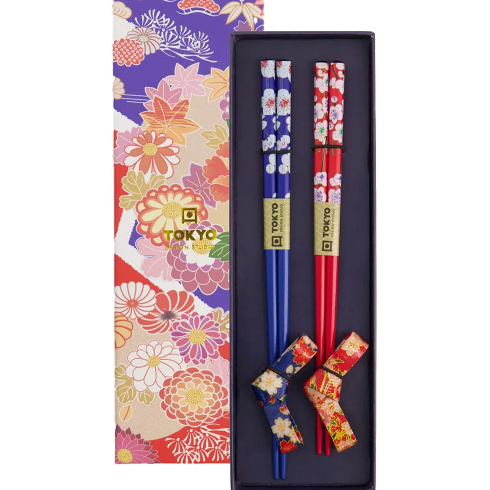 Τσοπστικς με Βάση Tokyo Design Studio Giftset Chopsticks with Washi Bow Rests 2 Pairs