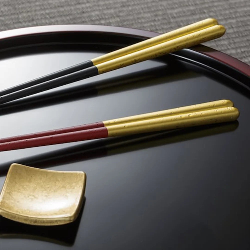 Τσόπστικς Ξύλινα Χρυσό Καφέ Σετ Tokyo Design Studio Gold Wood Chopsticks 5 Pairs