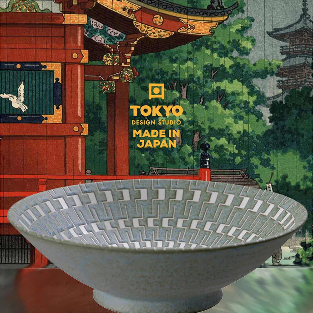 Πορσελάνινο Μπωλ Tokyo Design Studio Mixed Bowls Ramen Green Maze 25.4cm x 7.8cm