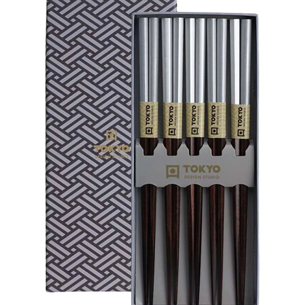 Τσόπστικς Ξύλινα Σετ Tokyo Design Studio Platinum Gift Box Chopsticks 5 Pairs