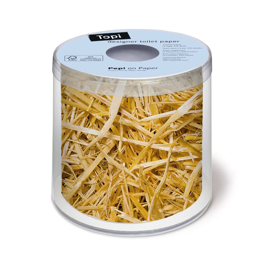 Χαρτί Υγείας Topi Designer Toilet Paper 3ply Straw 125g