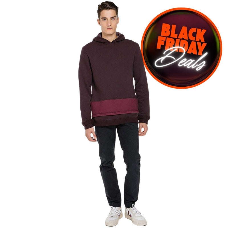 Μπλούζα Φούτερ The Project Garments Two Tone Crew Neck Sweatshirt Burgundy