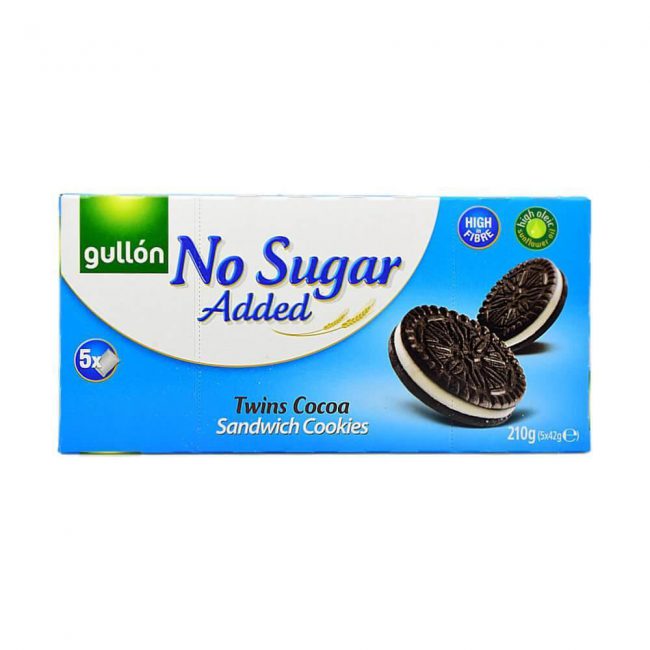Μπισκότα Γεμιστά Gullon No Added Sugar Twins Cocoa Sandwich Cookies 210g