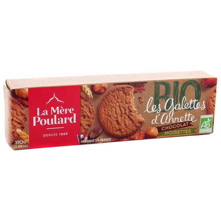 Μπισκότα Βουτύρου Με Σοκολάτα Βιολογικά La Mere Poulard Les Galettes d Annette Chocolat Noisettes BIO 110g