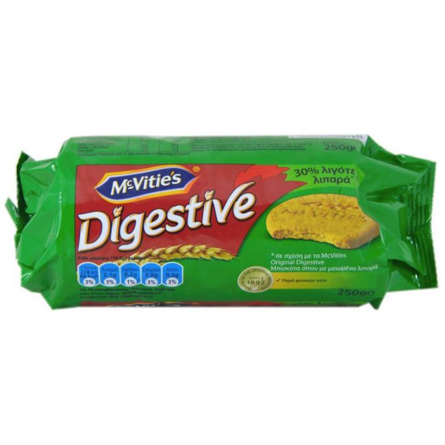 Μπισκότα Μειωμένων Λιπαρών McVities Digestive Less Fat 250g