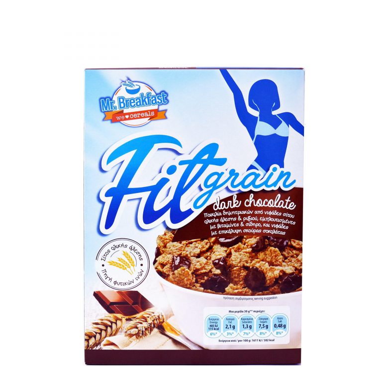 Δημητριακά Ολικής Άλεσης Mr. Breakfast Fitgrain Dark Chocolate 375g
