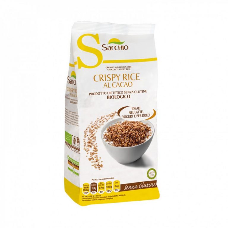 Νιφάδες Ρυζιού με Κακάο Βιολογικό Χωρίς Γλουτένη Vegan Sarchio Crispy Rice al Cacao 200g