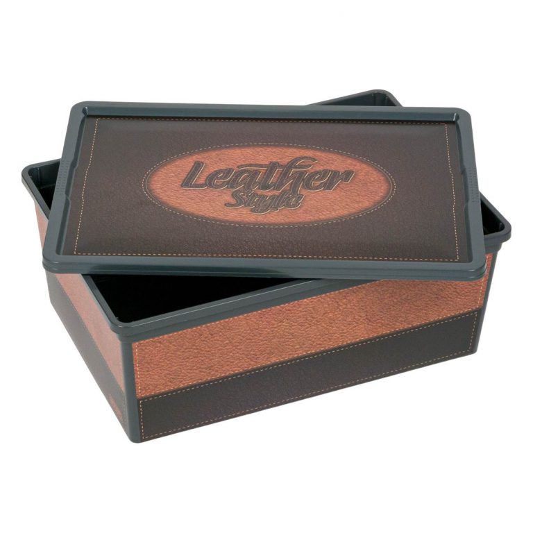 Κουτί Αποθήκευσης Καφέ Πλαστικό Leather Style 10lt