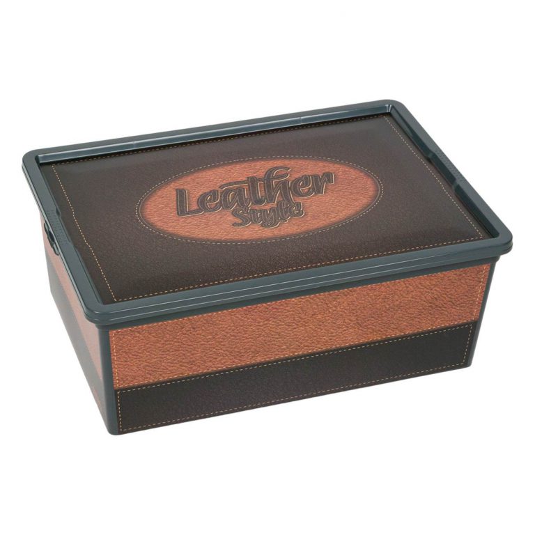 Κουτί Αποθήκευσης Καφέ Πλαστικό Leather Style 10lt