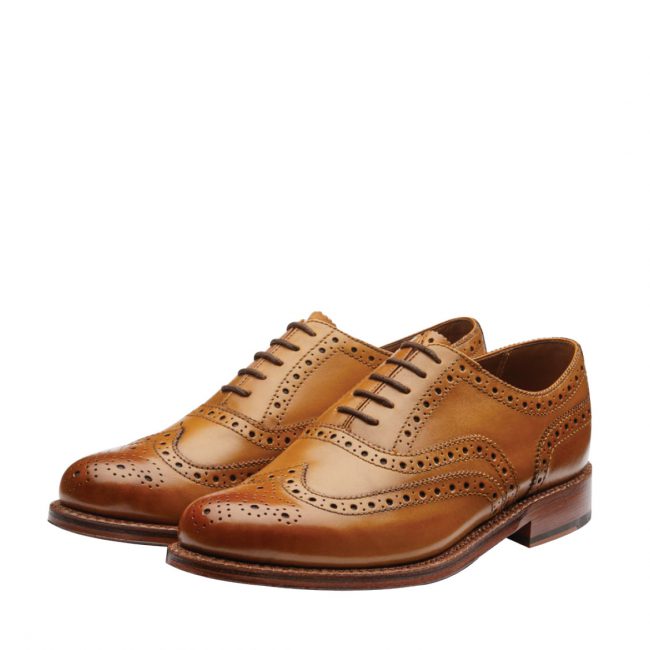 Grenson Stanley Tan Oxford Brogue Leather Shoes-B