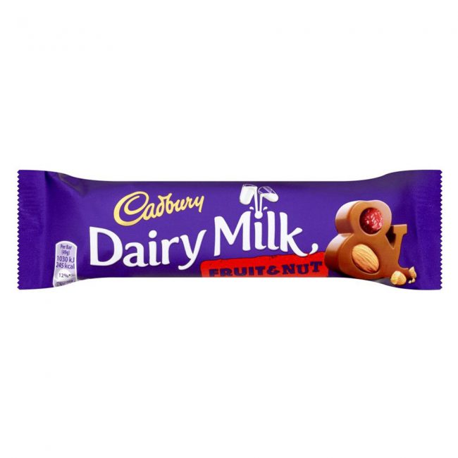 Σοκολάτα Γάλακτος Cadbury Dairy Milk Fruit and Nut 49g