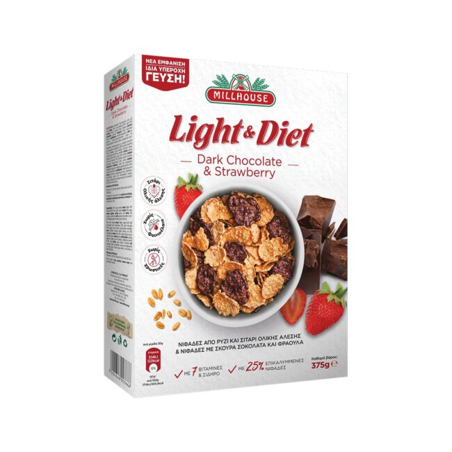 Millhouse Light and Diet Dark Chocolate and Strawberry 375g