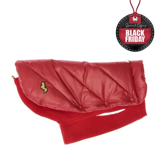 Μπουφάν Για Σκύλους Poldo Dog Couture Cortina Red 2 in 1 Luxury Coat Small-35cm | Medium-40cm