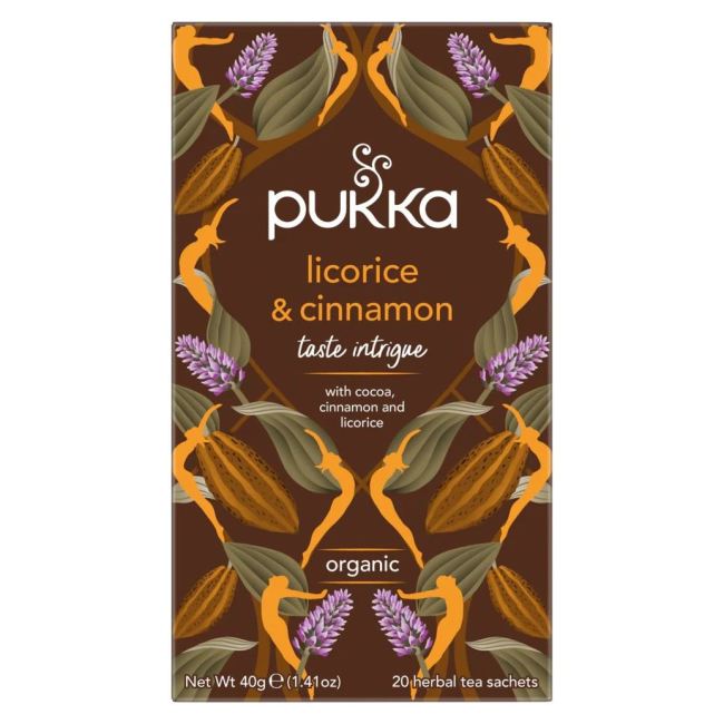 Pukka Licorice Cinnamon Taste Intrigue Organic 20 Tea Bags 40g-A