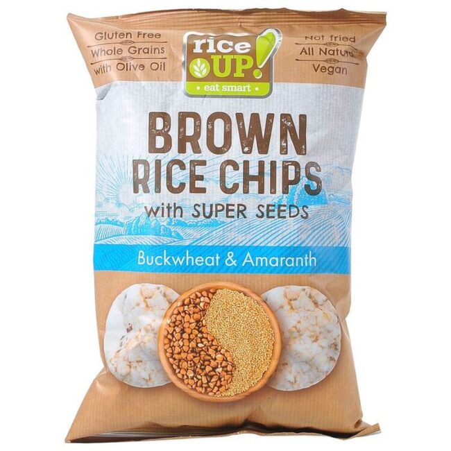 Rice Up Brown Rice Chips with Super Seeds Buckwheat Amaranth 60g