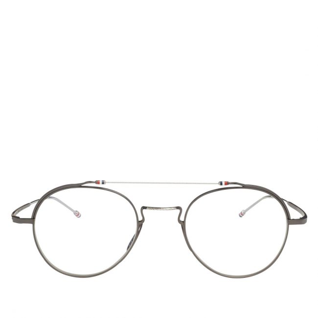 Thom Browne Black Iron And Silver Oval Optical Glasses-A