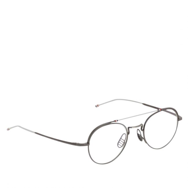 Thom Browne Black Iron And Silver Oval Optical Glasses-B