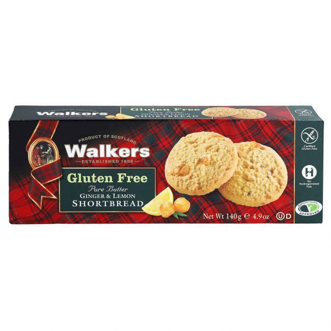 Walkers Gluten Free Pure Butter Ginger And Lemon Shortbread 140g
