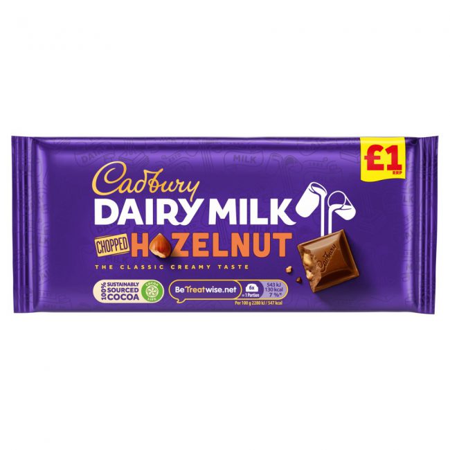 Σοκολάτα Γάλακτος Cadbury Dairy Milk Chopped Hazelnut 97g