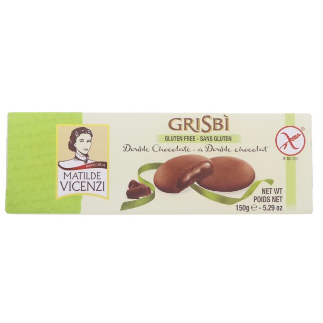 Μπισκότα Σοκολάτας Γεμιστά Χωρίς Γλουτένη Matilde Vicenzi Grisbi Double Chocolate Gluten Free 150g