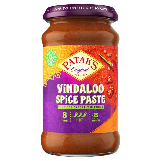 Πάστα Μπαχαρικών Καυτερή Χωρίς Γλουτένη Pataks Vindaloo Spice Paste Hot 283g