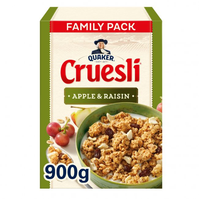 Μούσλι Βρώμης με Μήλο και Σταφίδες Quaker Cruesli Apple Raisin Family Pack 900g