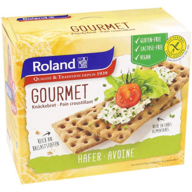 Φρυγανιές Βρώμης Χωρίς Γλουτένη και Λακτόζη Roland Gourmet Gluten-Free Lactose-Free Vegan 230g