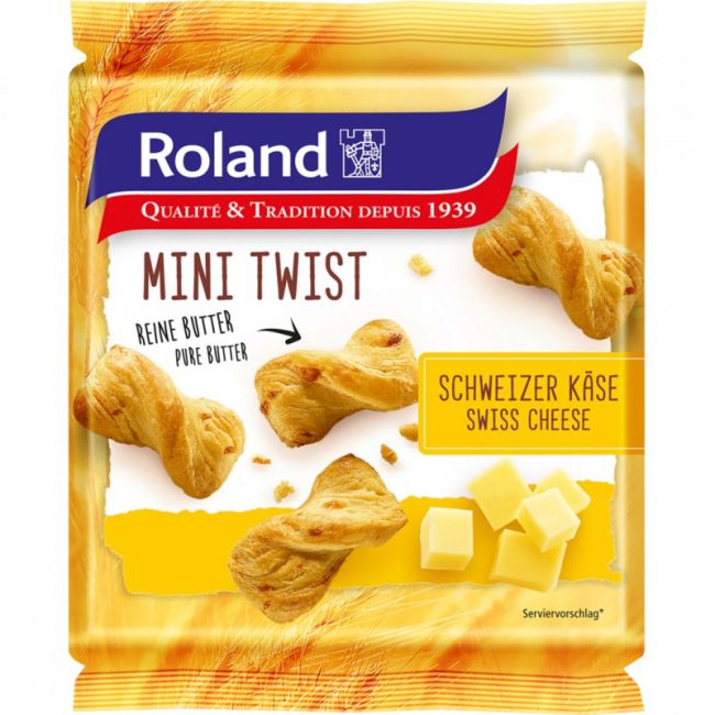 Κρουασίνια Βουτύρου Μίνι με Ελβετικό Τυρί Roland Mini Twist Swiss Cheese 75g