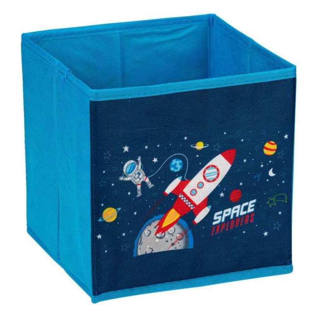 Κουτί Αποθήκευσης Μπλε Υφασμάτινο Space 20x20x20cm