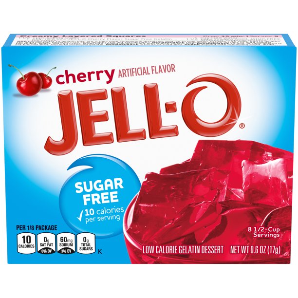 Ζελέ Κεράσι Επιδόρπιο Χωρίς Ζάχαρη Jello Cherry Sugar Free Gelatin Dessert 8.5g