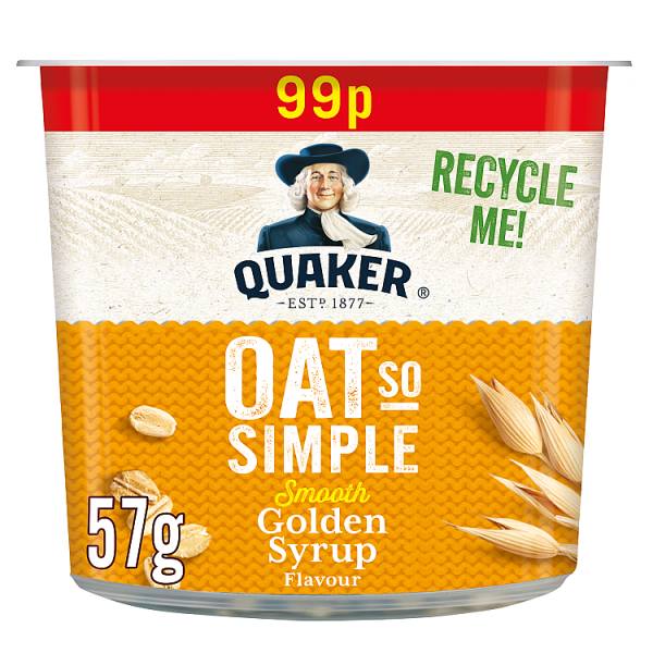 Νιφάδες Βρώμης Ολικής Άλεσης Quaker Oat So Simple Golden Syrup 57g